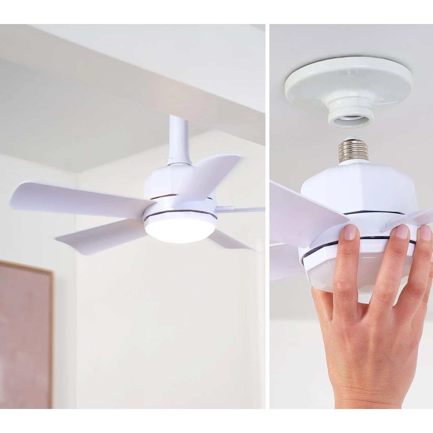 Cascade Pro 2-In-1 Socket 19" Ceiling Fan & LED Light