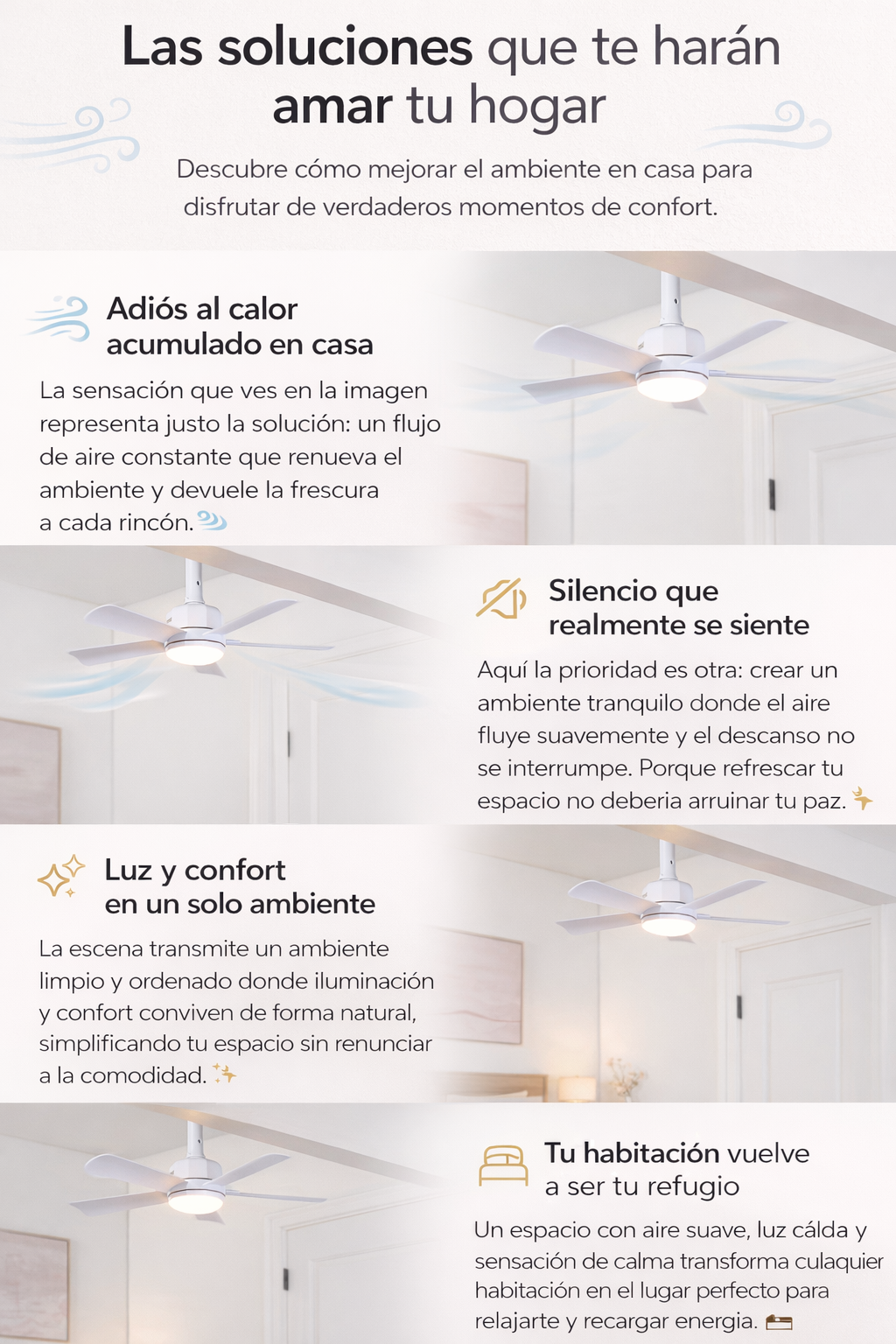 Ventilador de Techo con LED y Mando
